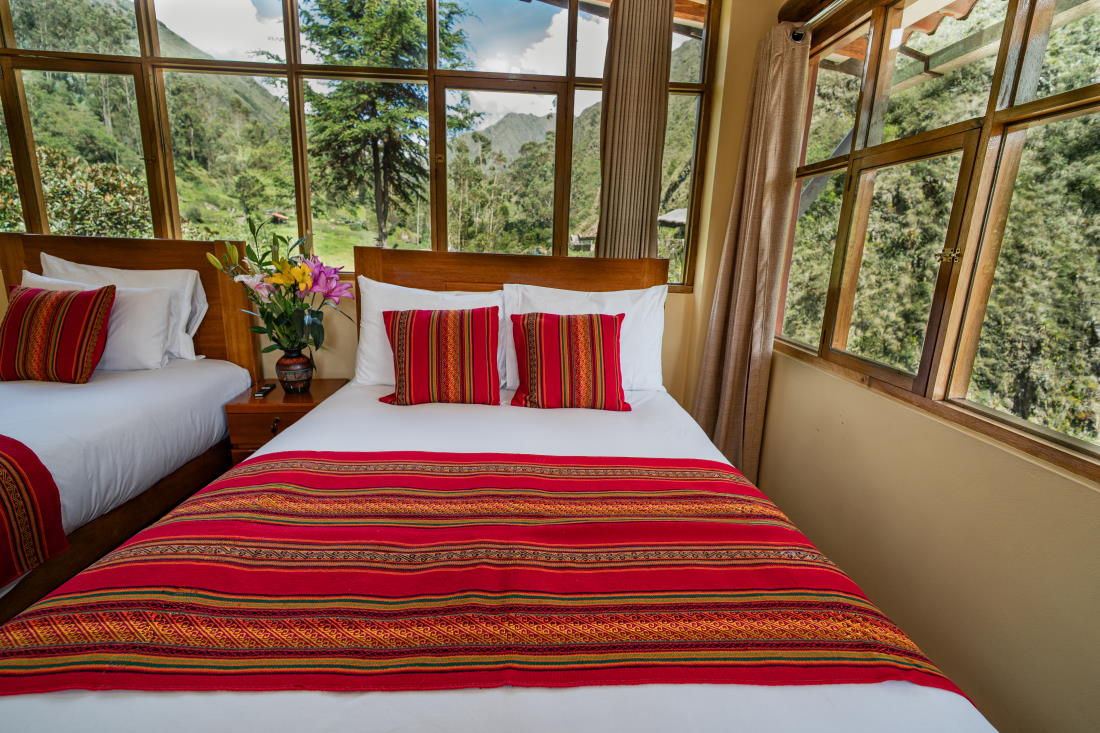 Interior y vista del alojamiento Quechua Lodge Lares